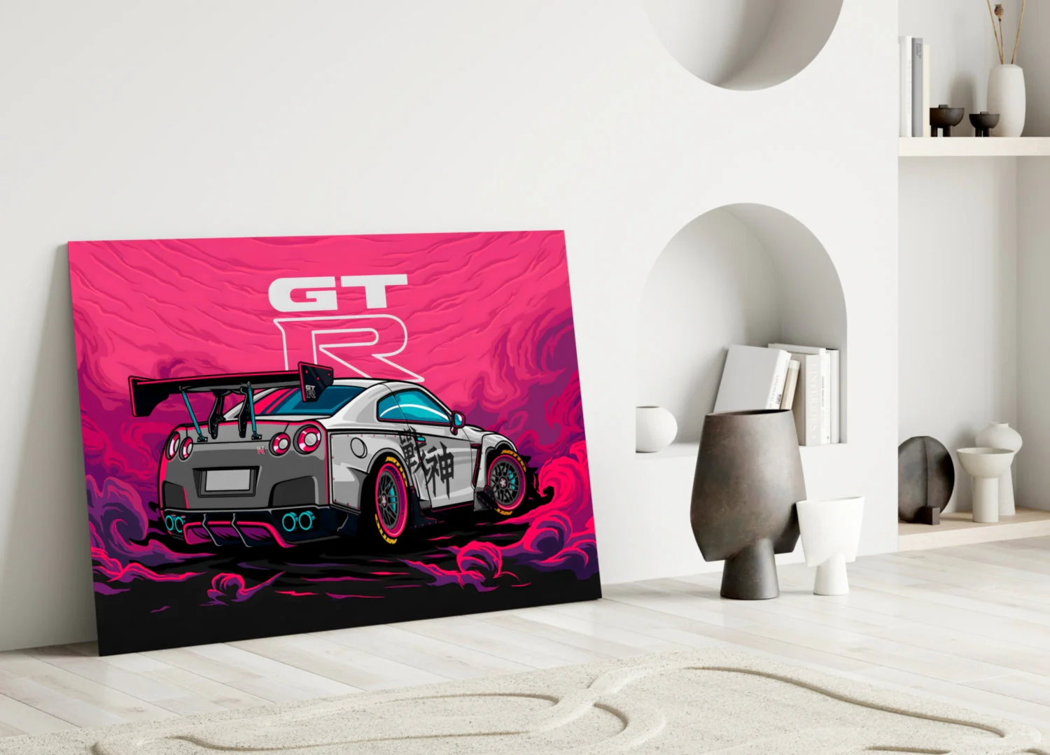 GT-R Pink Storm Glass Wall Art || Designer Collection - Image 4