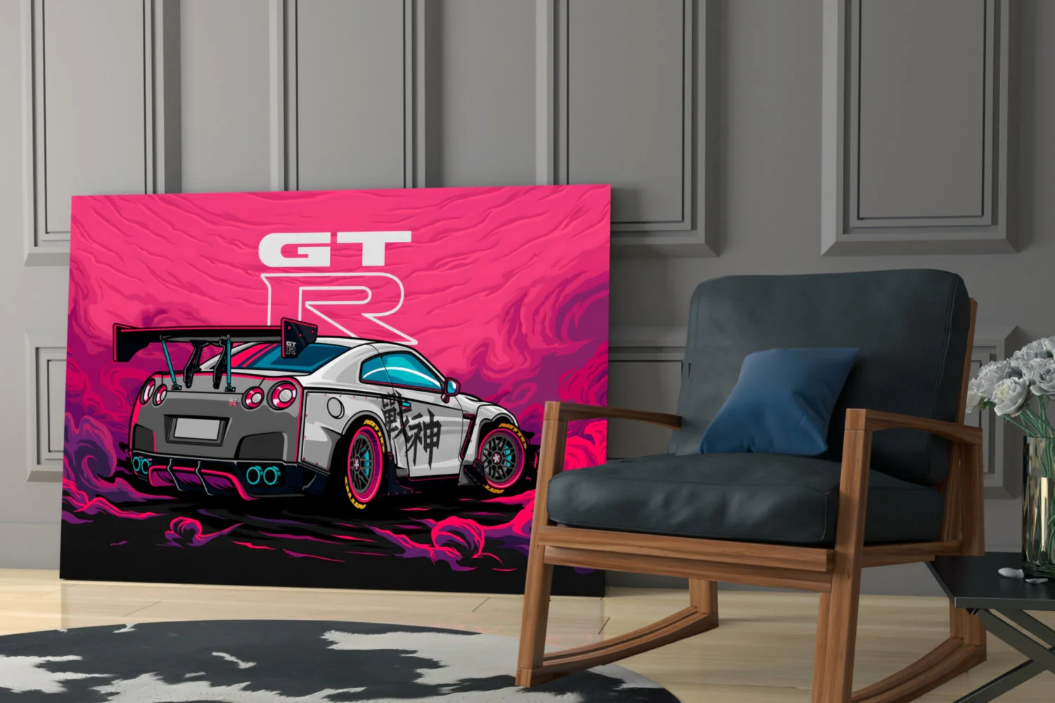 GT-R Pink Storm Glass Wall Art || Designer Collection - Image 7
