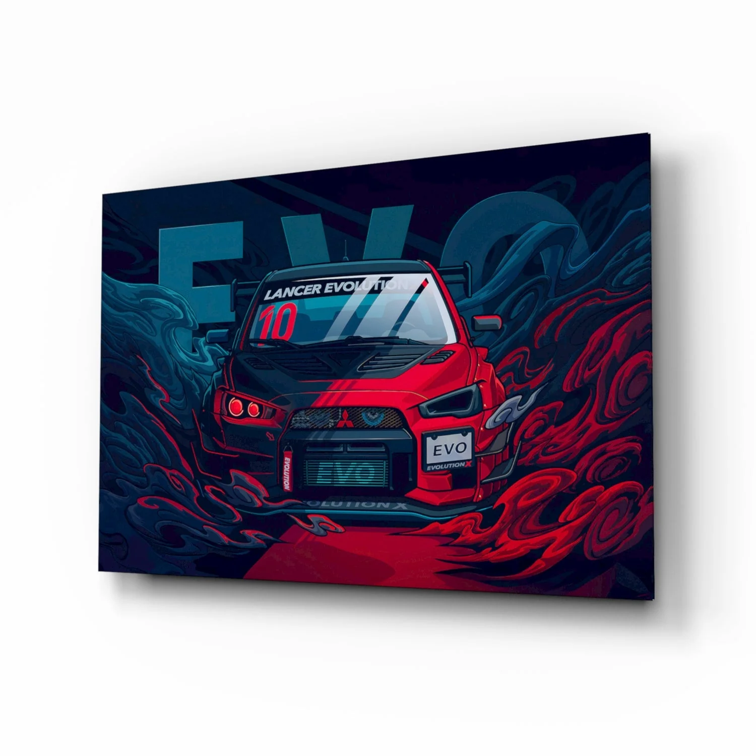 EVO X Red Storm Glass Wall Art || Designer Collection - Image 2