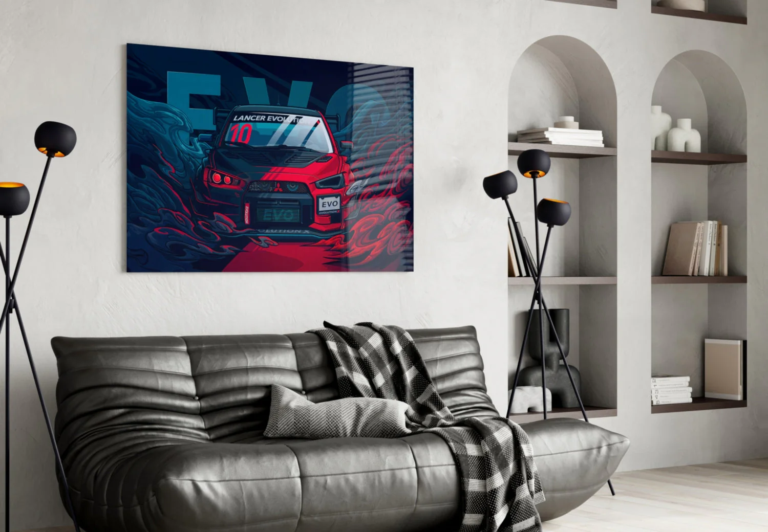 EVO X Red Storm Glass Wall Art || Designer Collection - Image 5