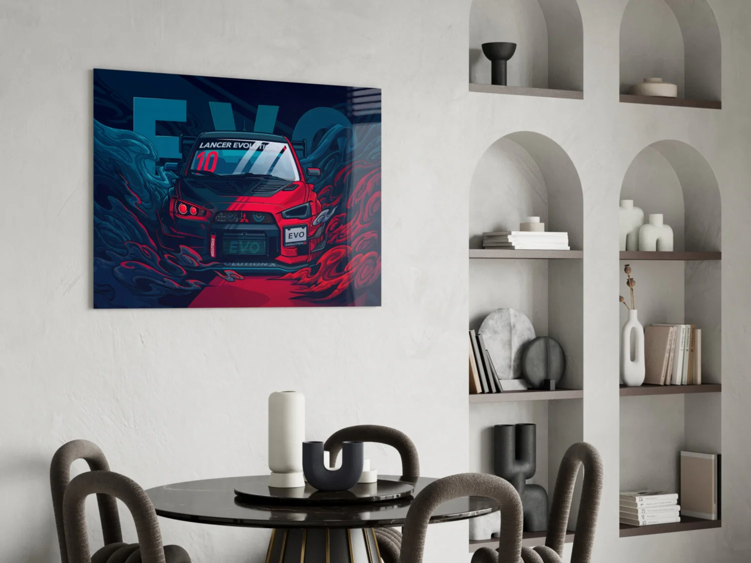 EVO X Red Storm Glass Wall Art || Designer Collection - Image 6