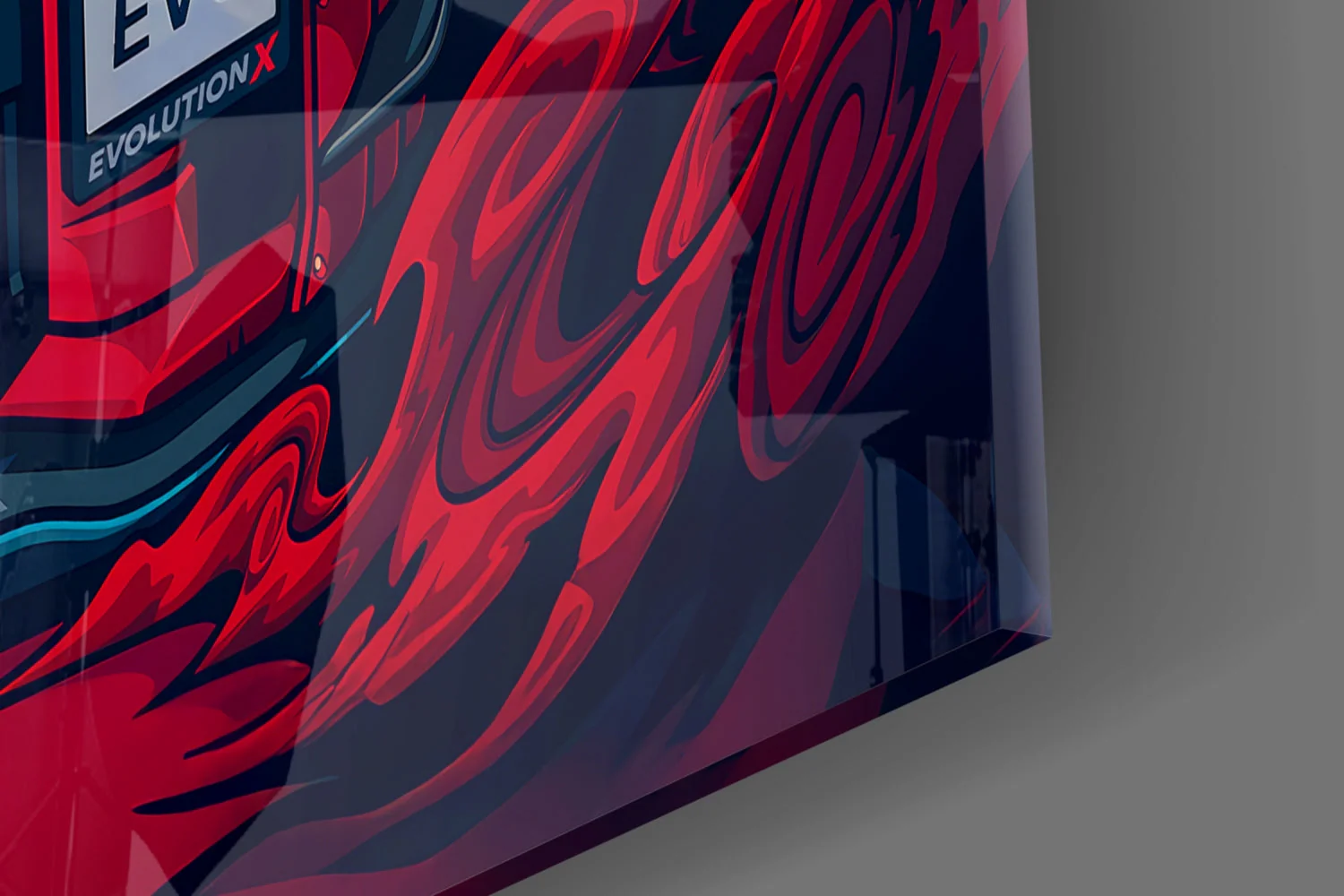 EVO X Red Storm Glass Wall Art || Designer Collection - Image 8