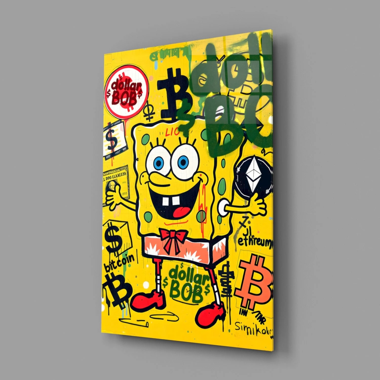 Crypto SpongeBob Glass Wall Art || Designer Collection - Image 3