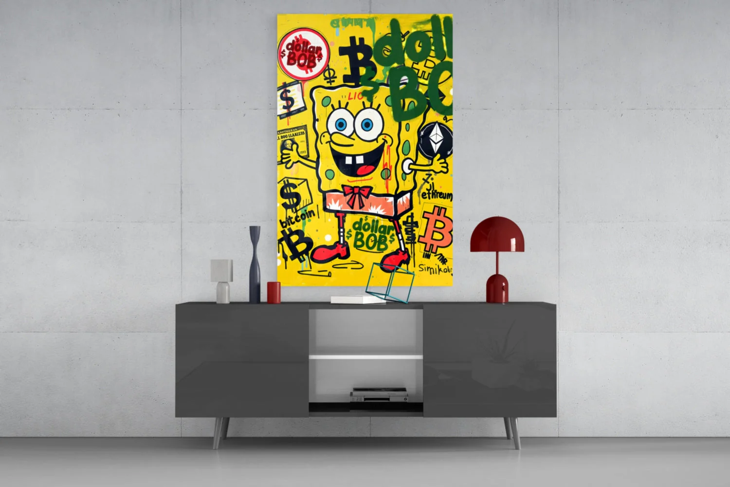 Crypto SpongeBob Glass Wall Art || Designer Collection - Image 9