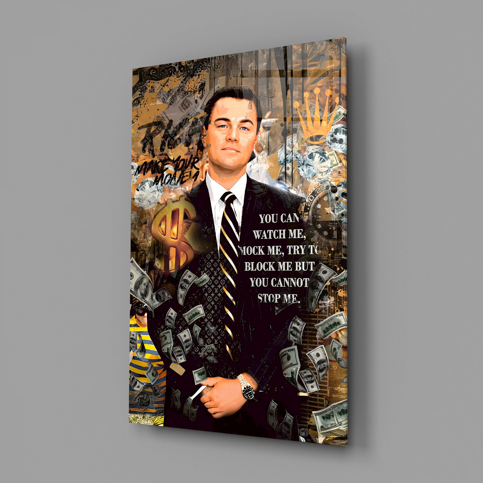 The Wolf of Wall Street Glass Wall Art || Designer Collection - Image 3