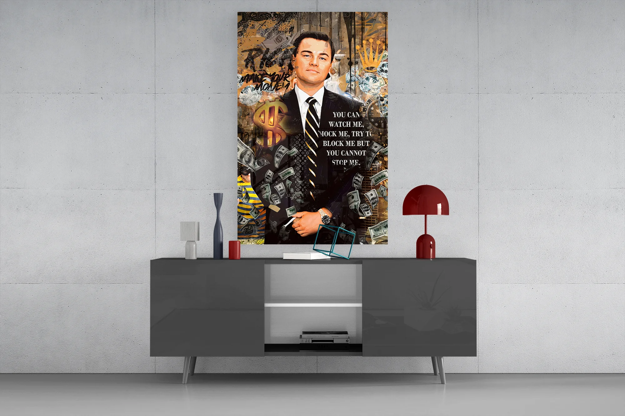 The Wolf of Wall Street Glass Wall Art || Designer Collection - Image 4