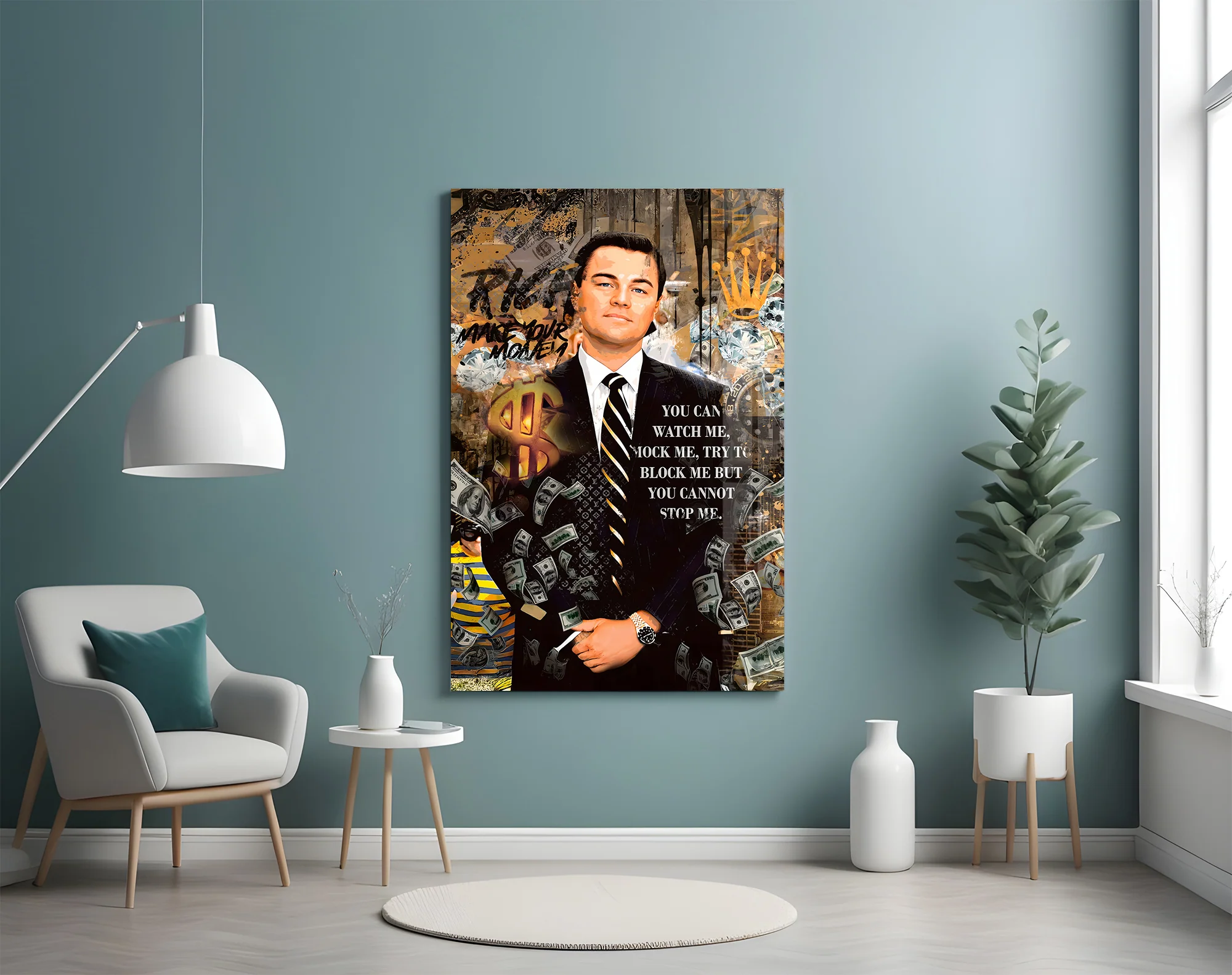 The Wolf of Wall Street Glass Wall Art || Designer Collection - Image 6