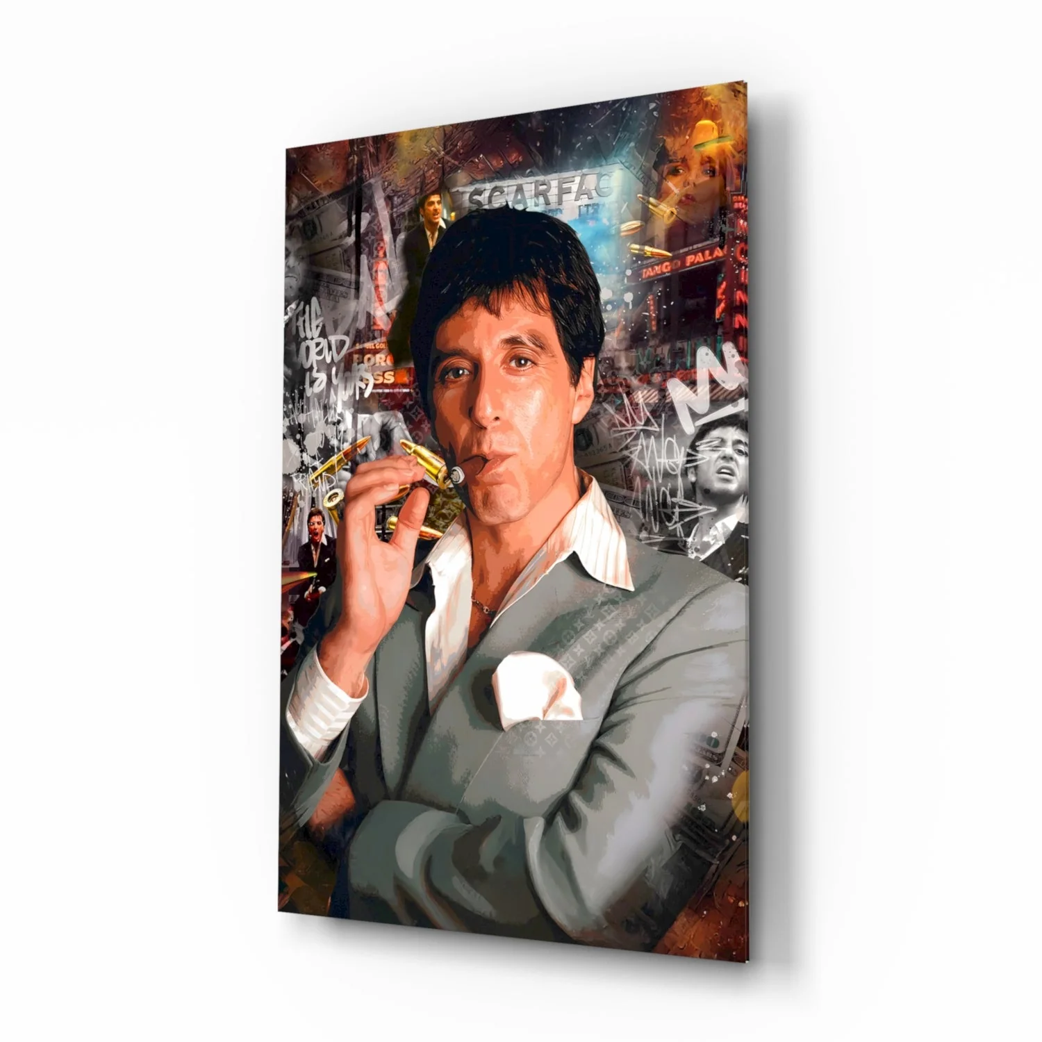 Scarface Tony Montana Glass Wall Art || Designer Collection - Image 2