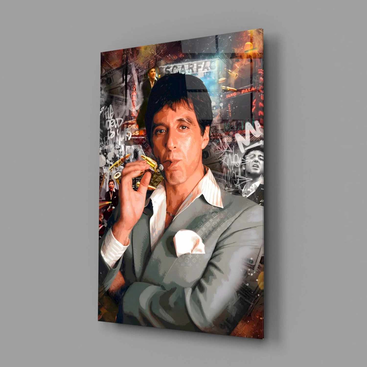 Scarface Tony Montana Glass Wall Art || Designer Collection - Image 3