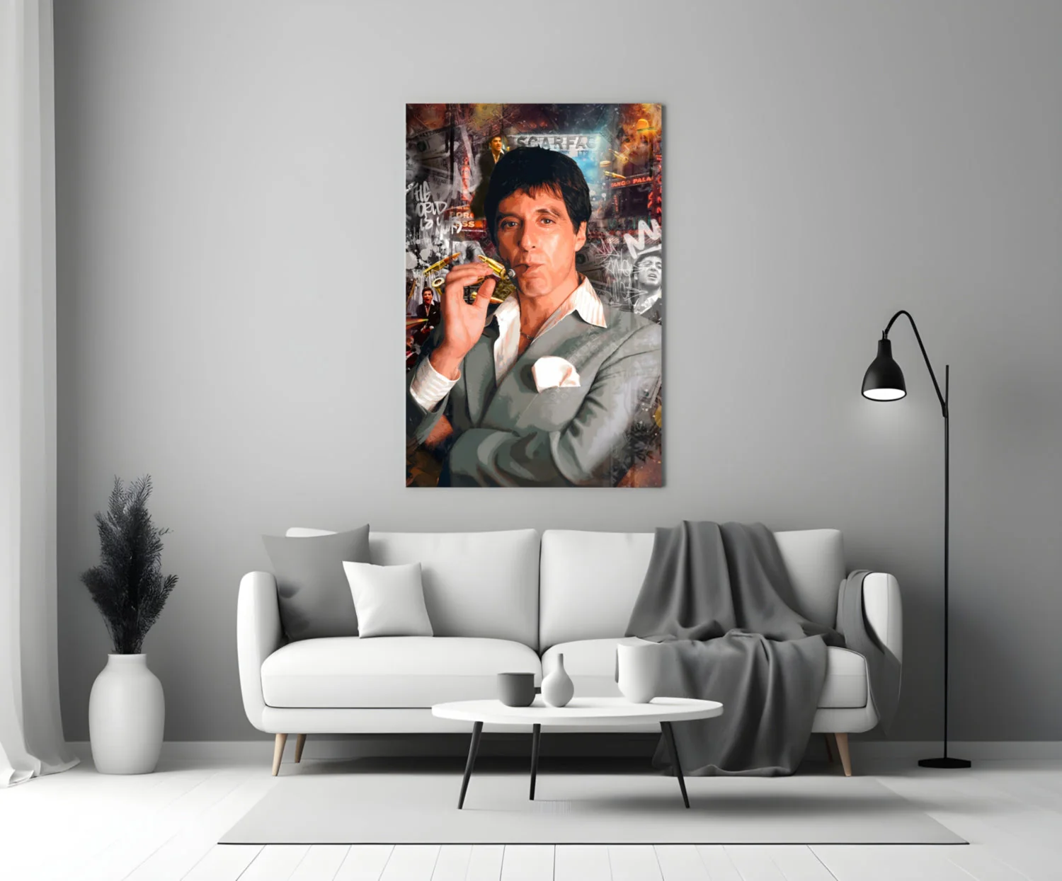 Scarface Tony Montana Glass Wall Art || Designer Collection - Image 4