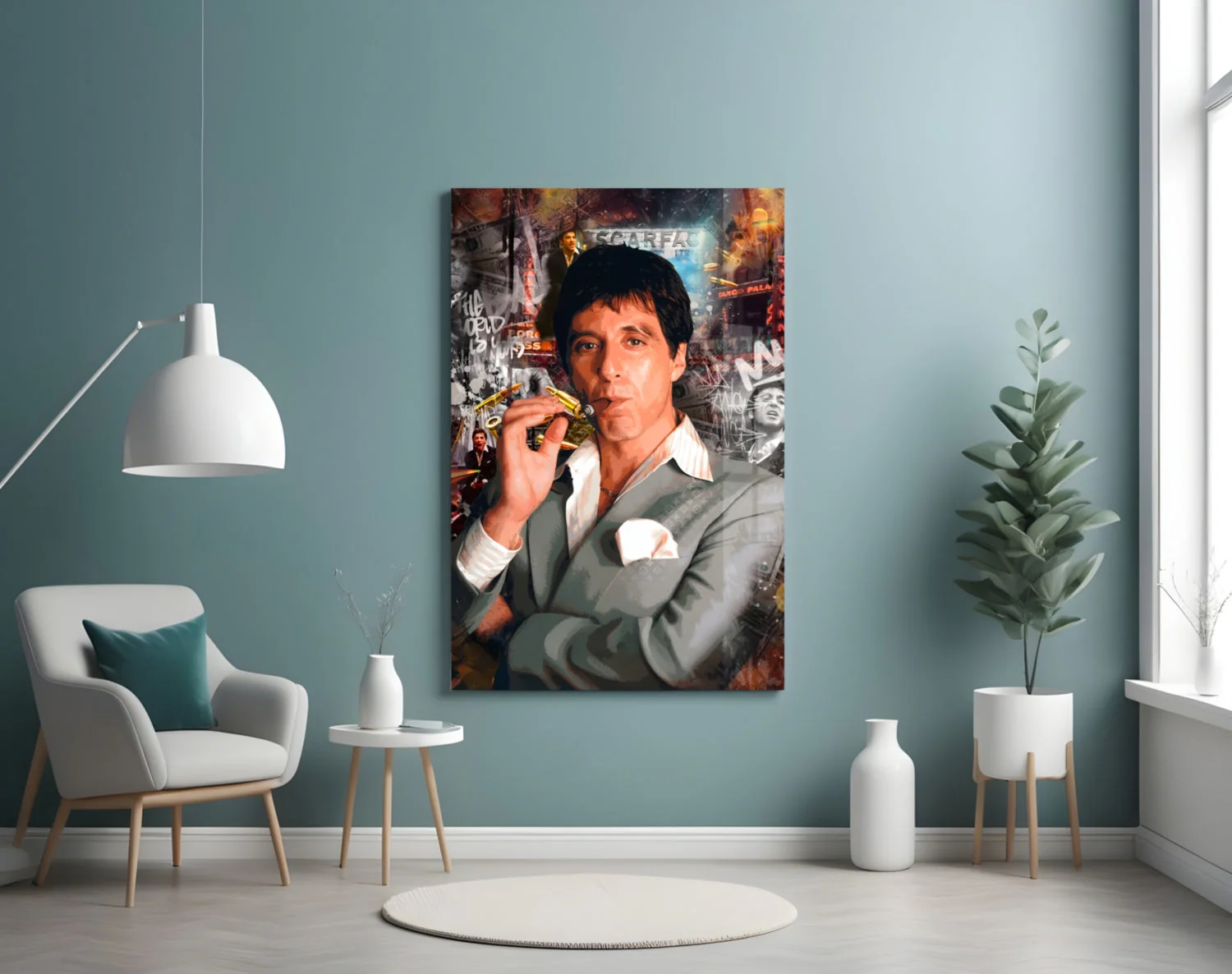 Scarface Tony Montana Glass Wall Art || Designer Collection - Image 5