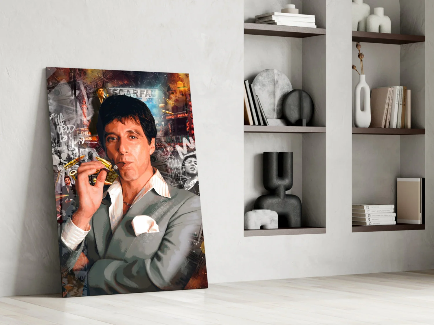 Scarface Tony Montana Glass Wall Art || Designer Collection - Image 7