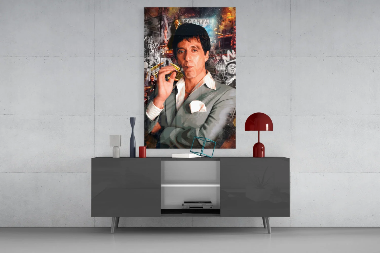 Scarface Tony Montana Glass Wall Art || Designer Collection - Image 9