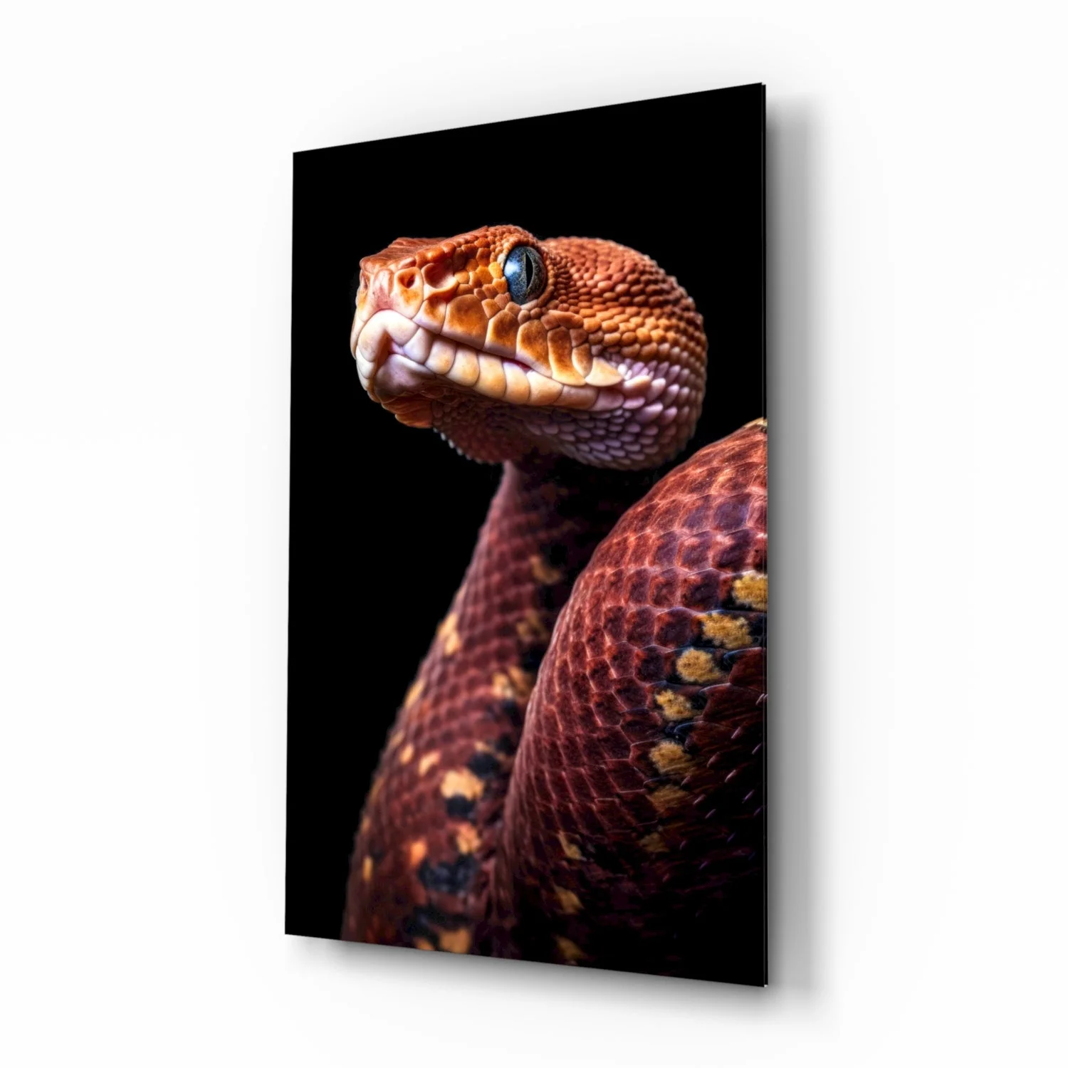 Red Stare Viper Glass Wall Art || Designer Collection - Image 2