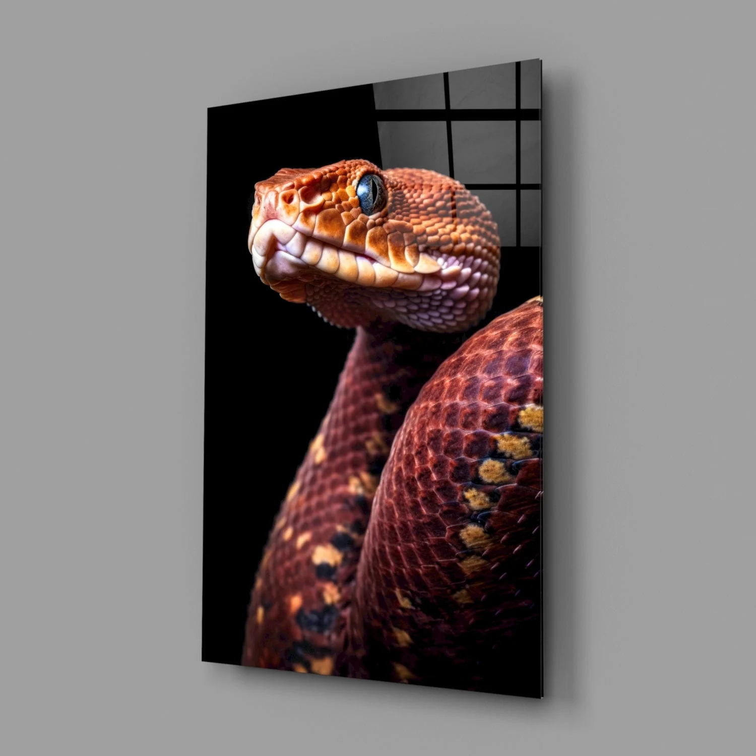 Red Stare Viper Glass Wall Art || Designer Collection - Image 3