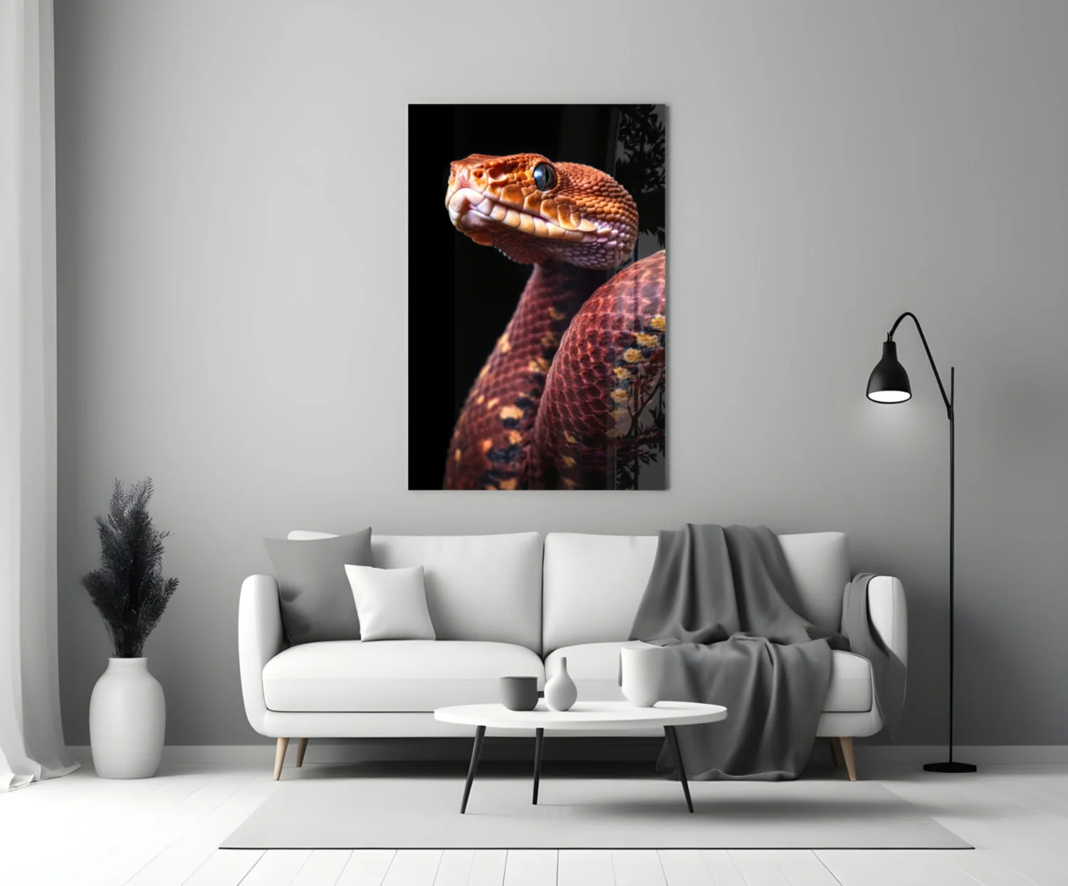 Red Stare Viper Glass Wall Art || Designer Collection - Image 4