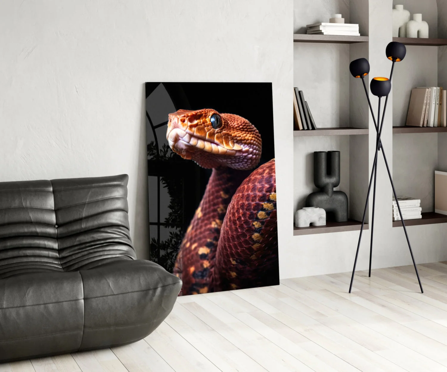Red Stare Viper Glass Wall Art || Designer Collection - Image 6
