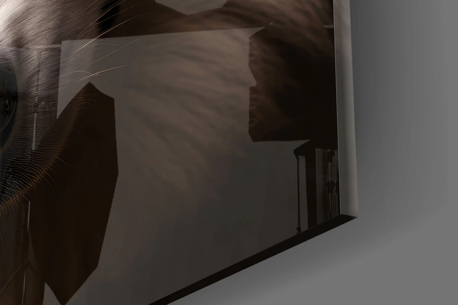 The White Wolf's Gaze Glass Wall Art || Designer Collection - Image 8