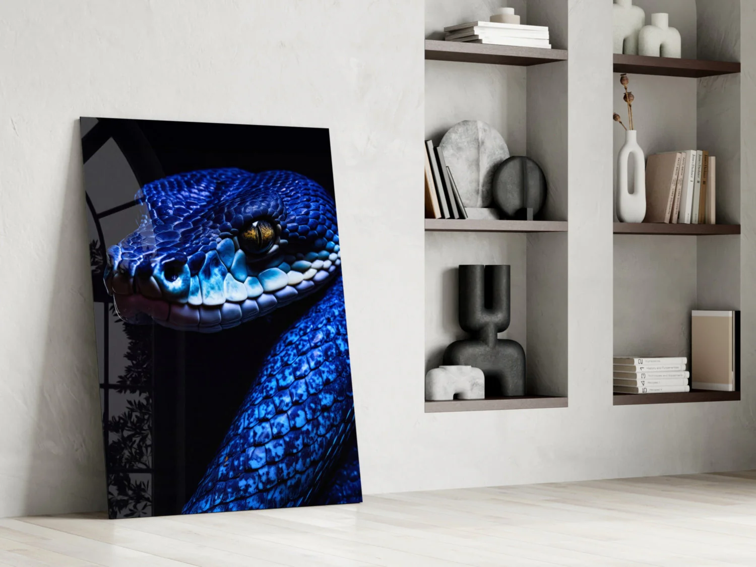 Eyes of the Blue Viper Glass Wall Art || Designer Collection - Image 7