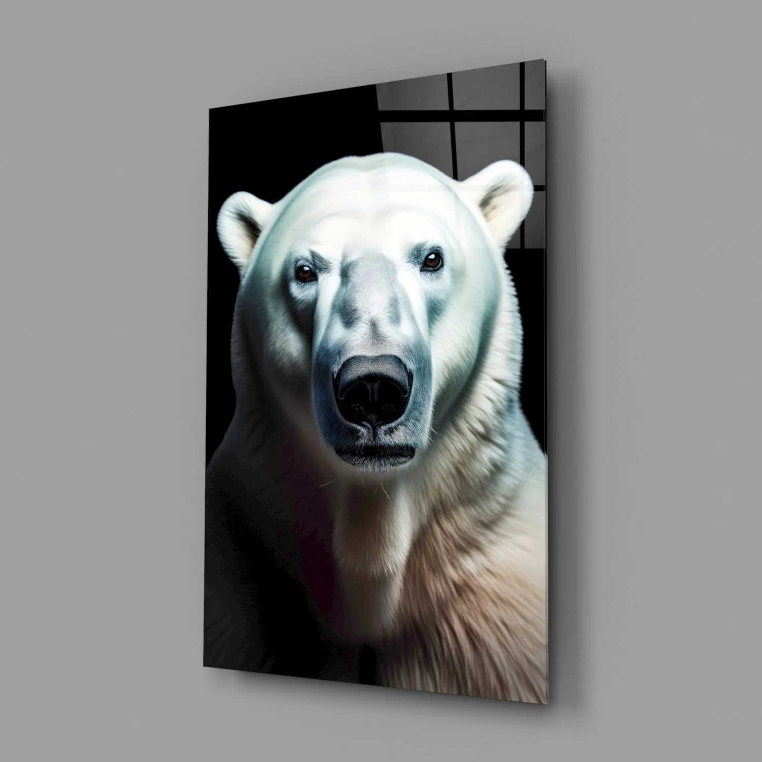 Polar Bear's Gaze Glass Wall Art || Designer Collection - Image 3