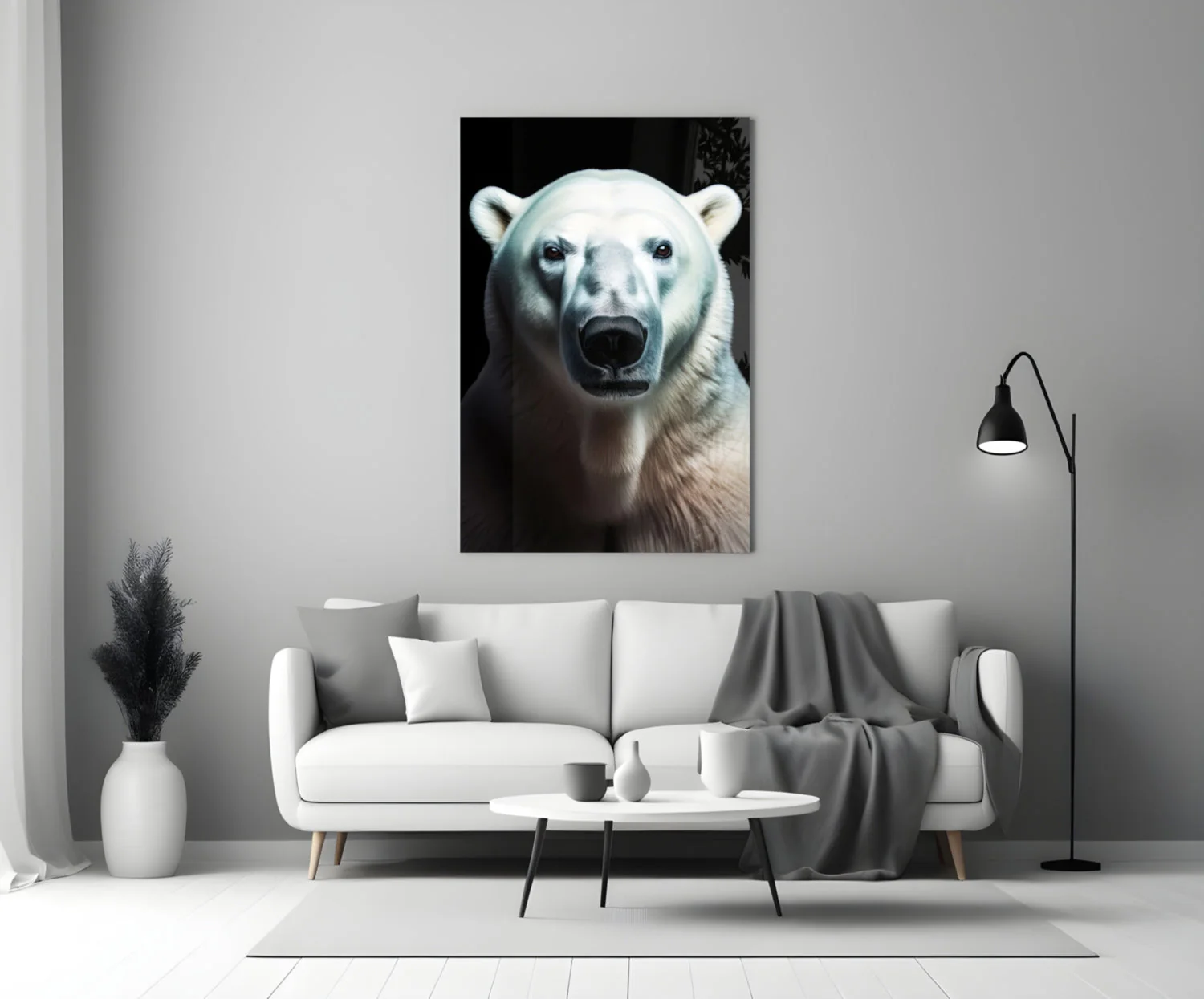 Polar Bear's Gaze Glass Wall Art || Designer Collection - Image 4