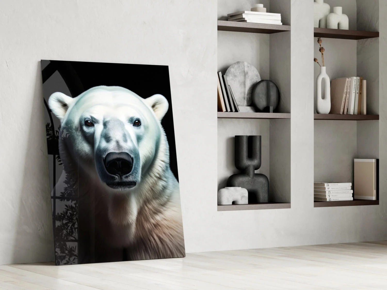 Polar Bear's Gaze Glass Wall Art || Designer Collection - Image 7