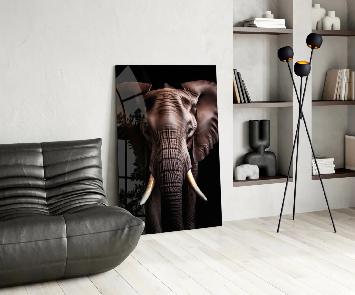 The Wise Look of the Elephant Glass Wall Art || Designer Collection - Image 6