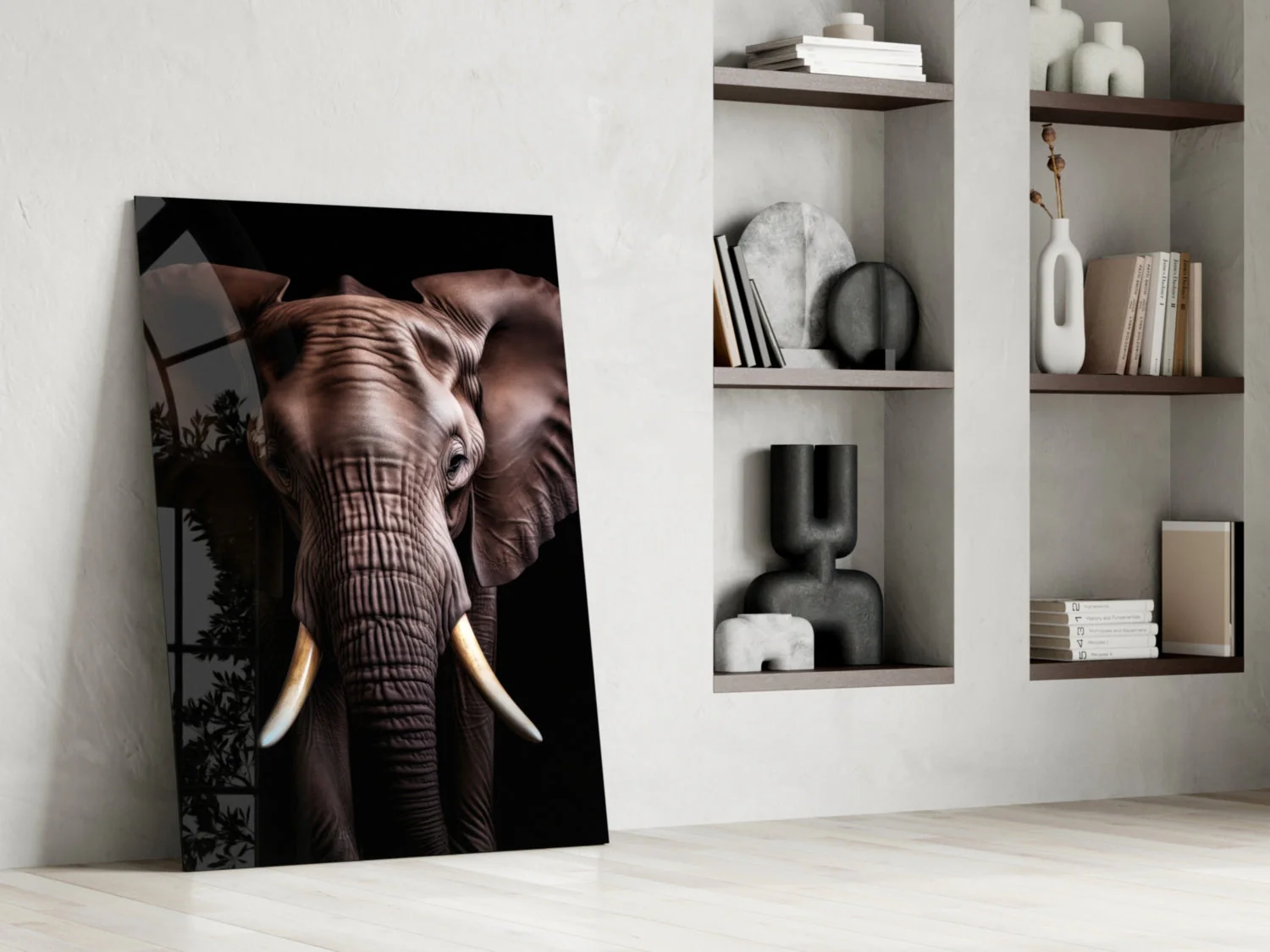 The Wise Look of the Elephant Glass Wall Art || Designer Collection - Image 7