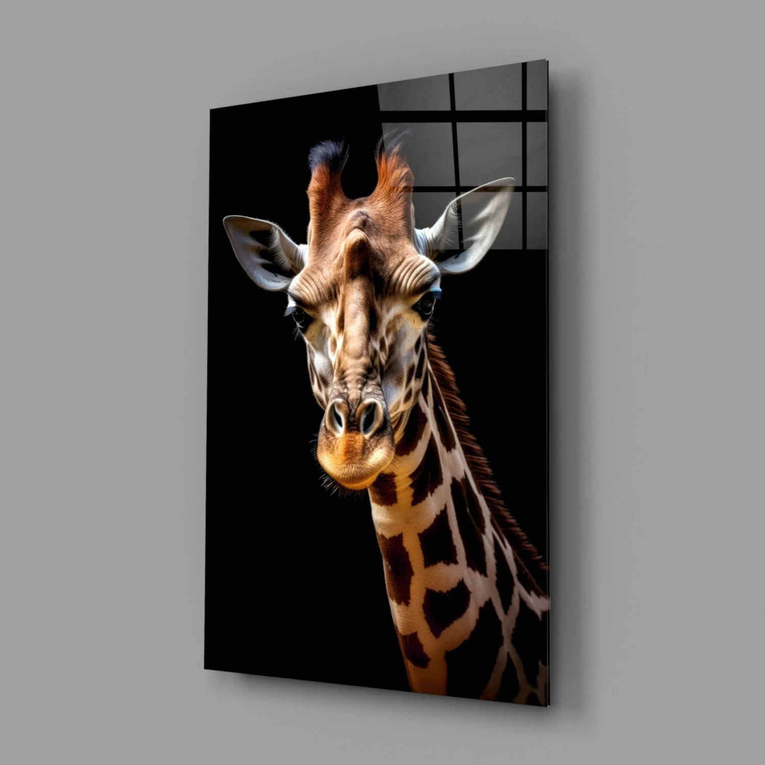 The Gentle Look of a Giraffe Glass Wall Art || Designer Collection - Image 3