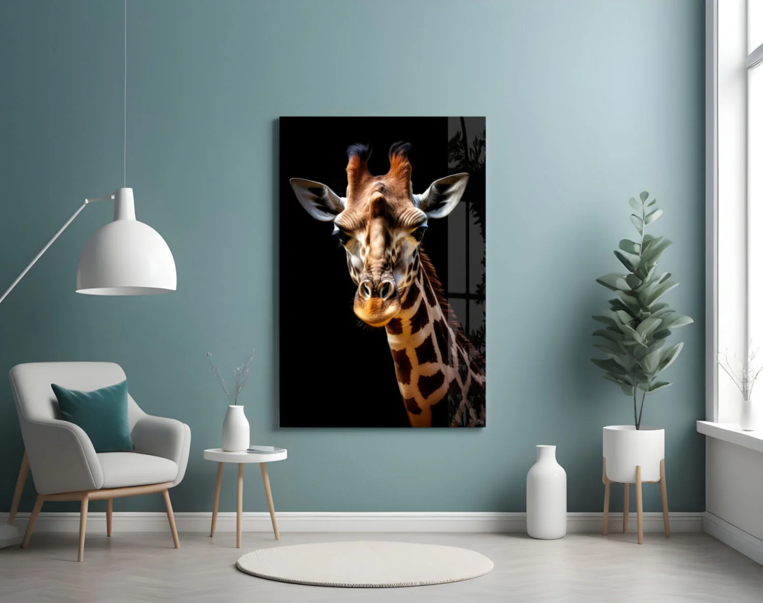 The Gentle Look of a Giraffe Glass Wall Art || Designer Collection - Image 5