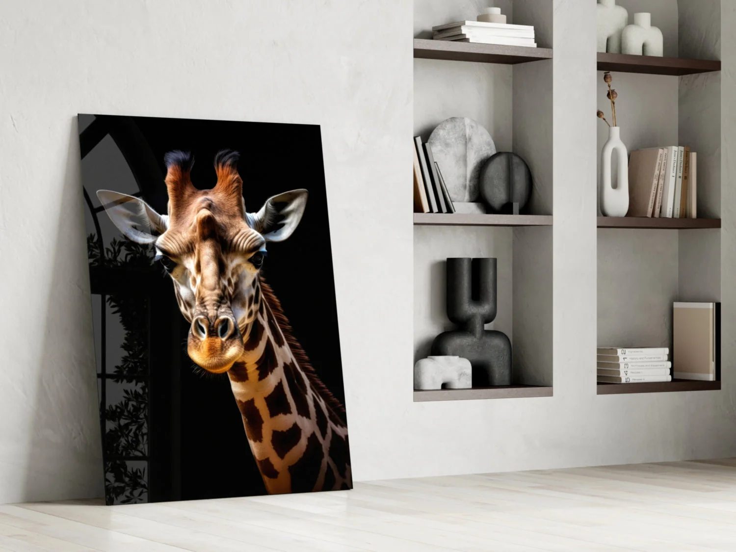 The Gentle Look of a Giraffe Glass Wall Art || Designer Collection - Image 7