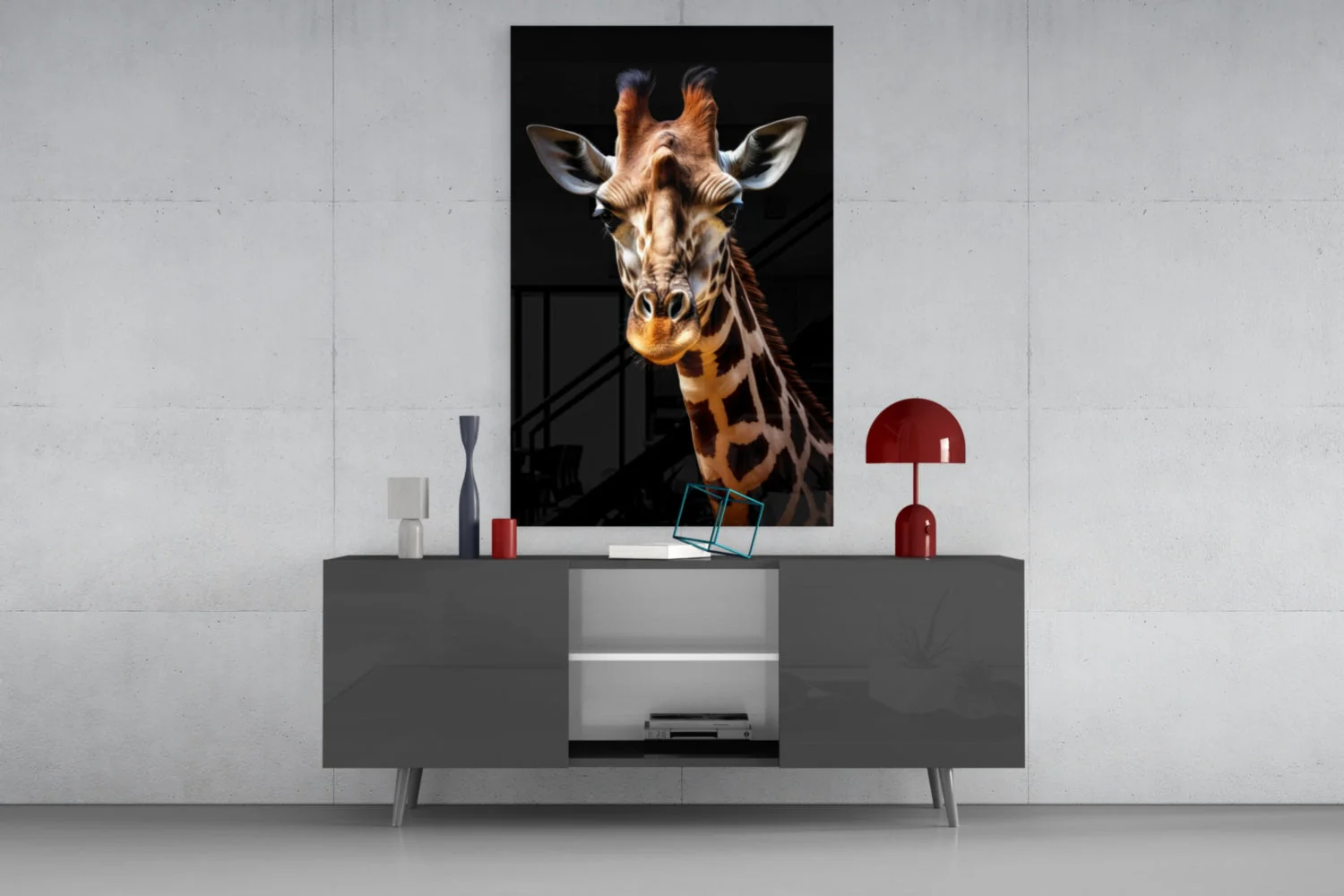 The Gentle Look of a Giraffe Glass Wall Art || Designer Collection - Image 9