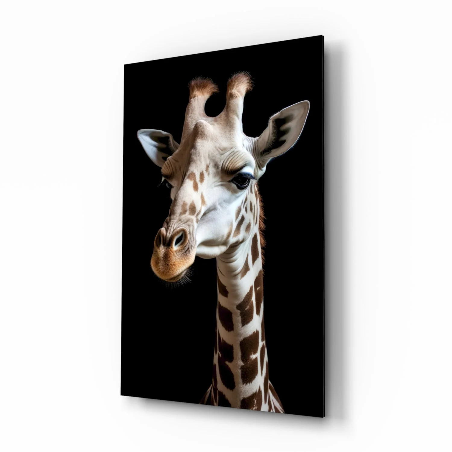 Light Colored Giraffe Portrait Glass Wall Art || Designer Collection - Image 2