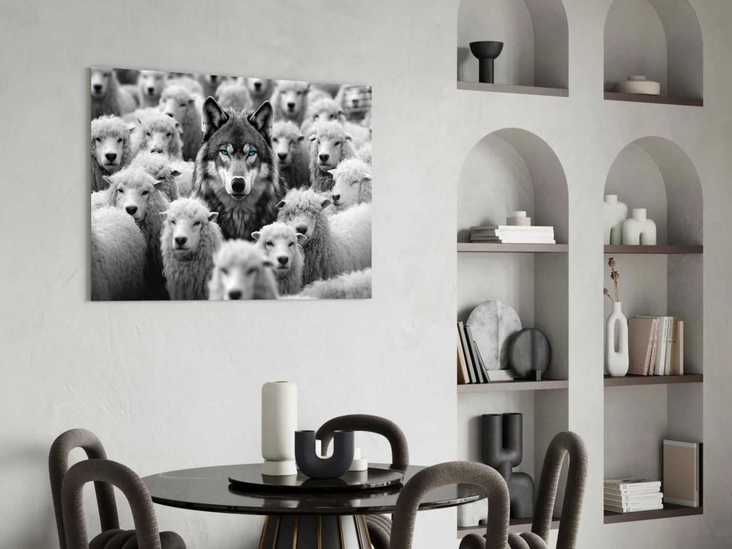 Wolf in Sheep's Clothing Glass Wall Art || Designer Collection - Image 6