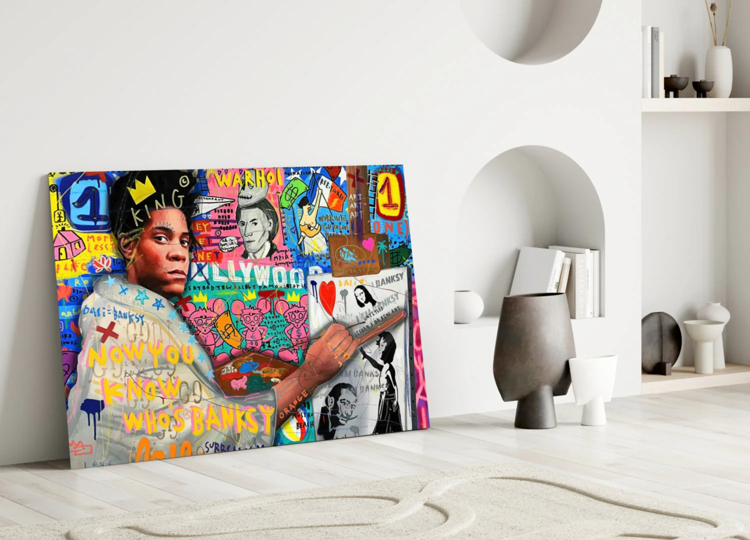 Banksy's Basquiat Glass Wall Art || Designer Collection - Image 3