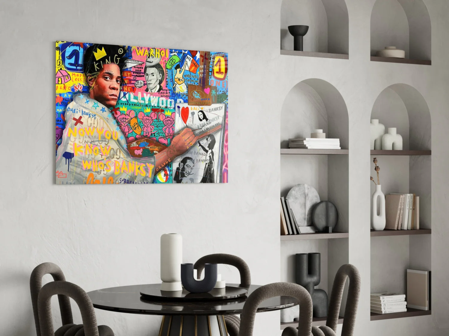 Banksy's Basquiat Glass Wall Art || Designer Collection - Image 5