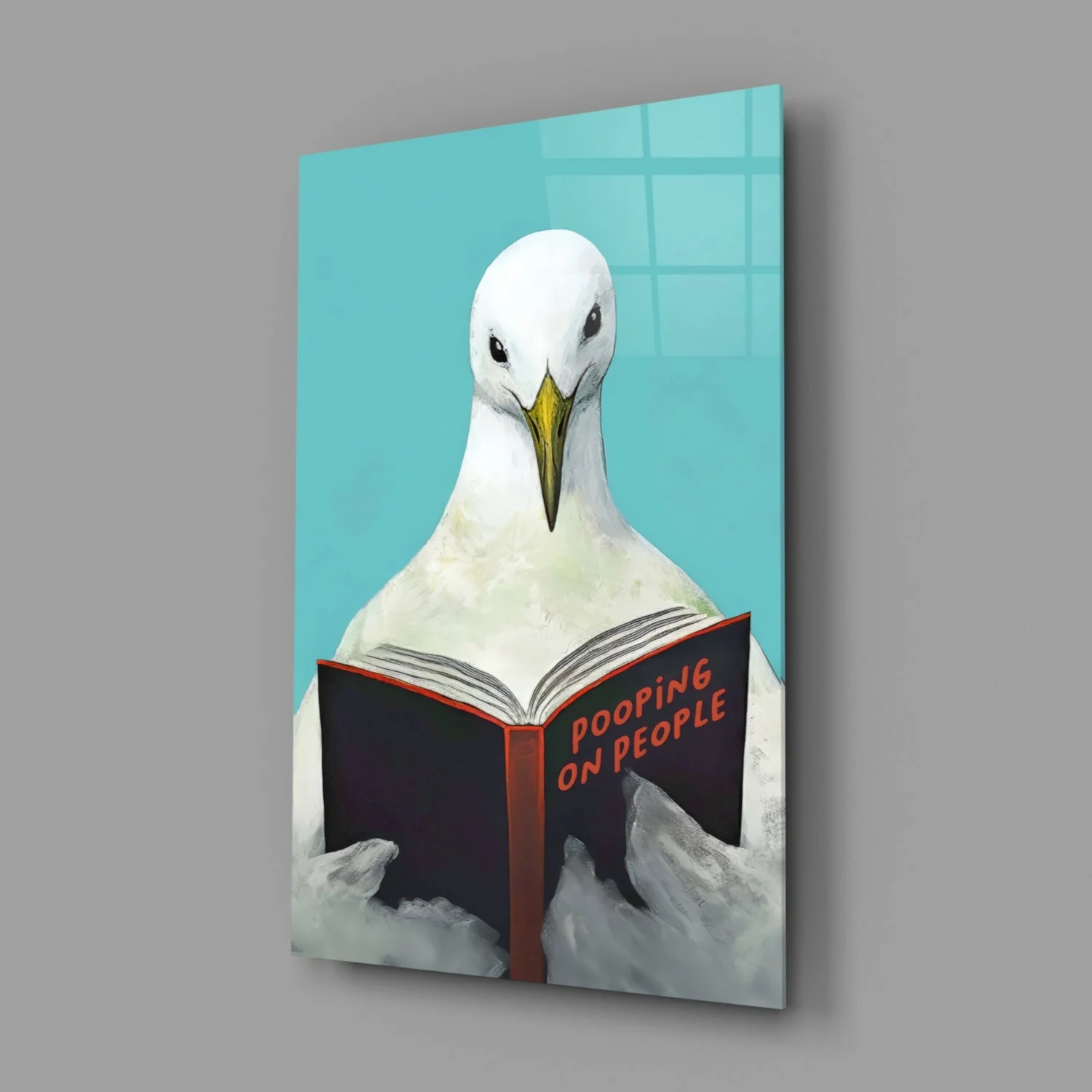 Wise Seagull Glass Wall Art || Designer Collection - Image 2