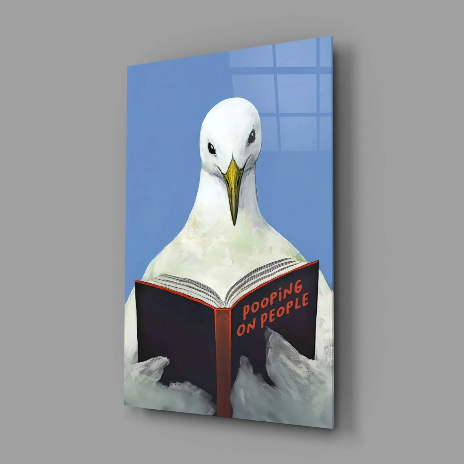 Wise Seagull Glass Wall Art || Designer Collection - Image 2