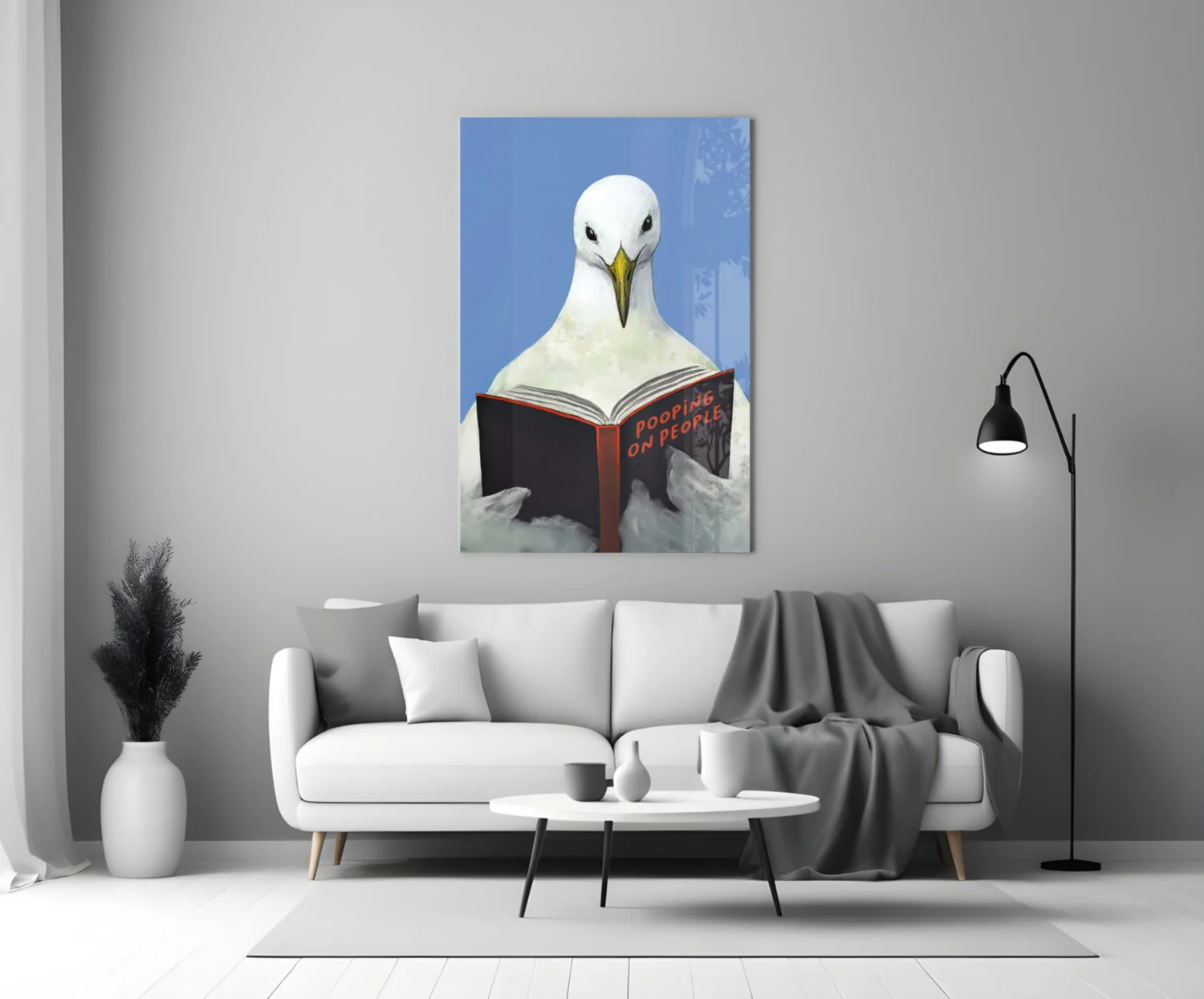 Wise Seagull Glass Wall Art || Designer Collection - Image 3
