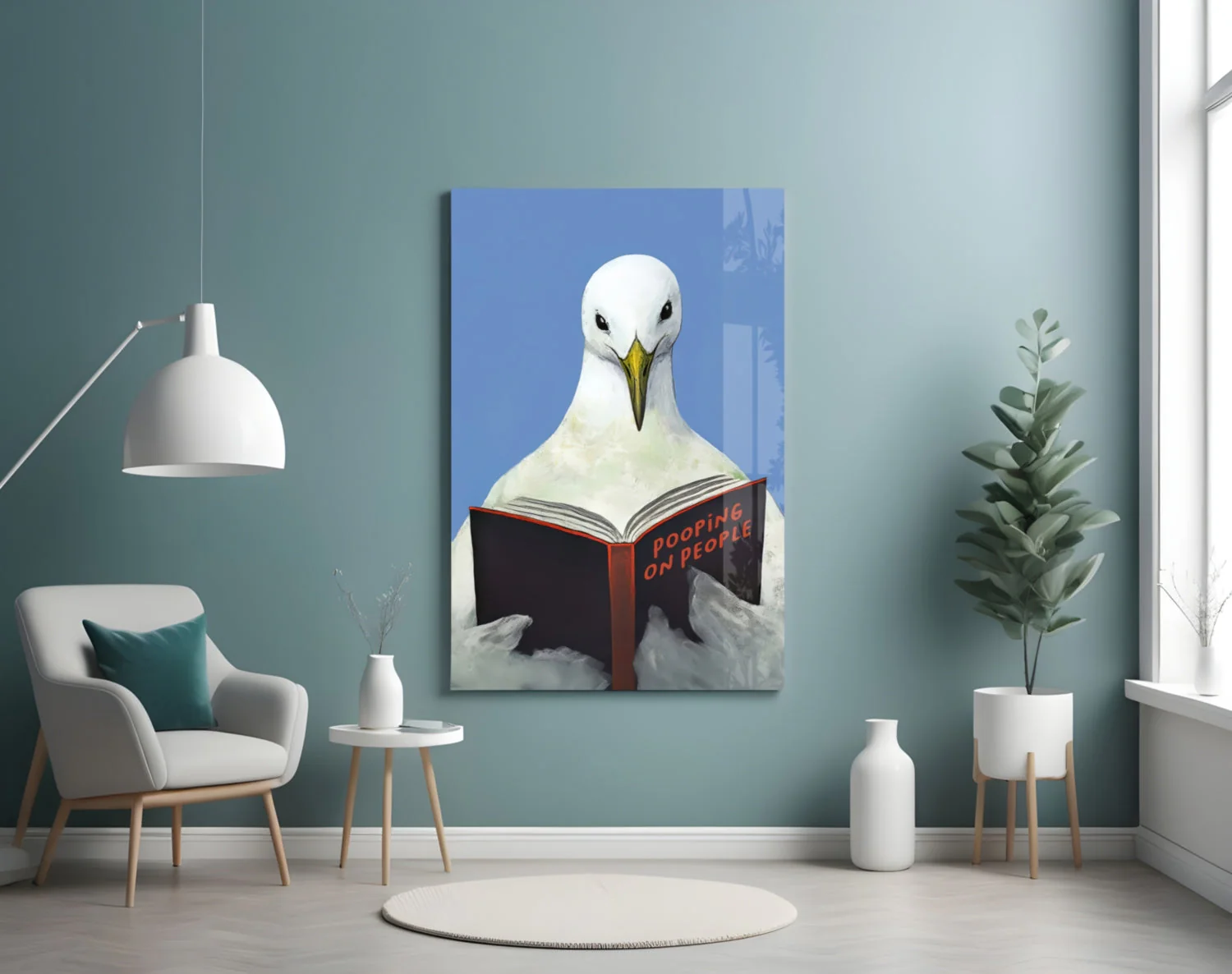 Wise Seagull Glass Wall Art || Designer Collection - Image 4
