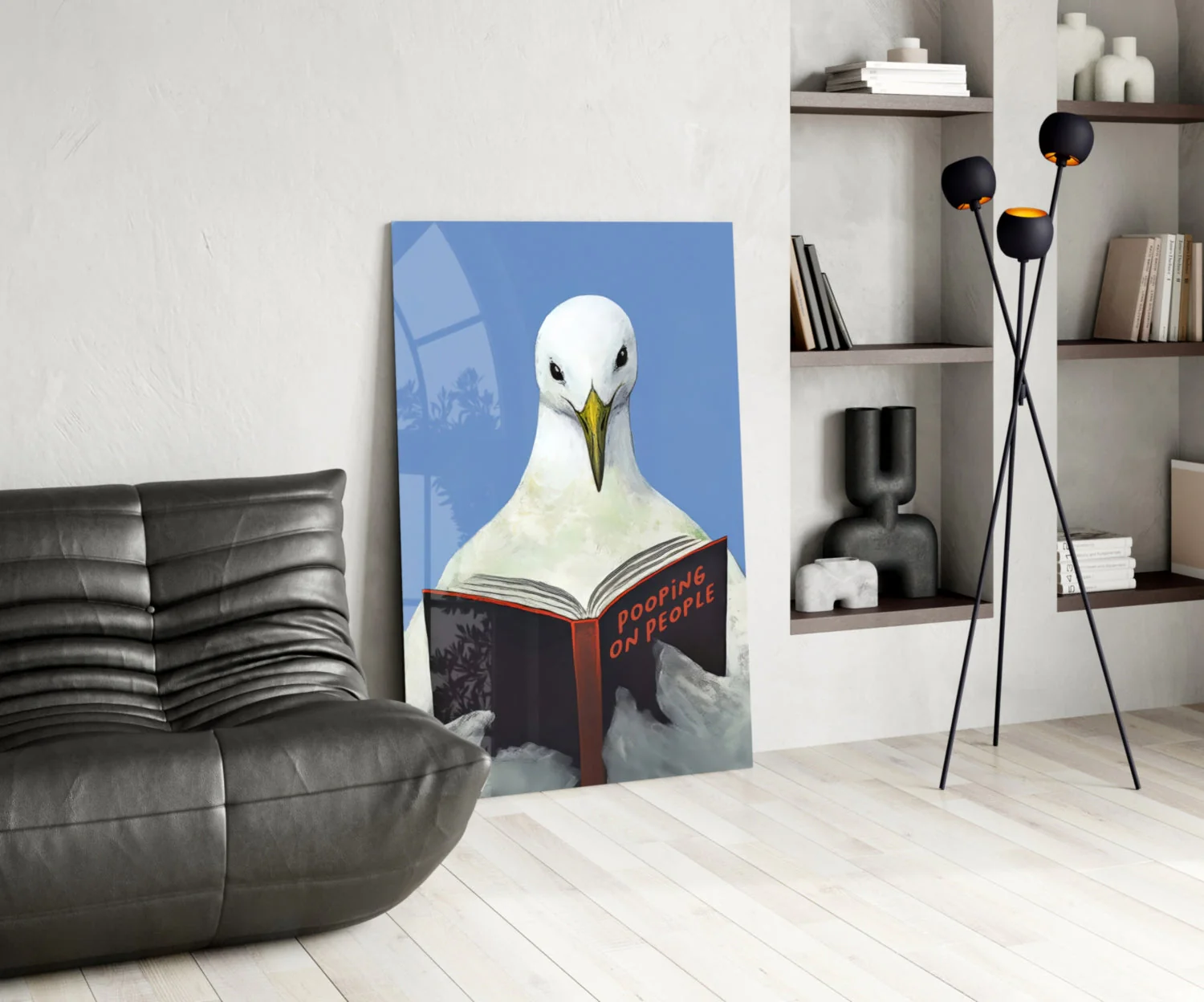 Wise Seagull Glass Wall Art || Designer Collection - Image 5