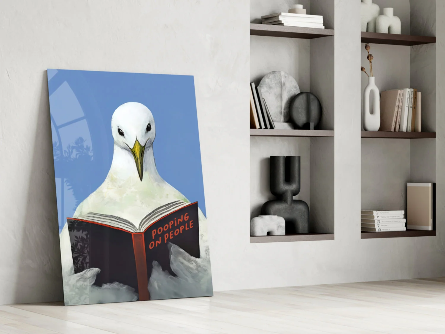 Wise Seagull Glass Wall Art || Designer Collection - Image 6