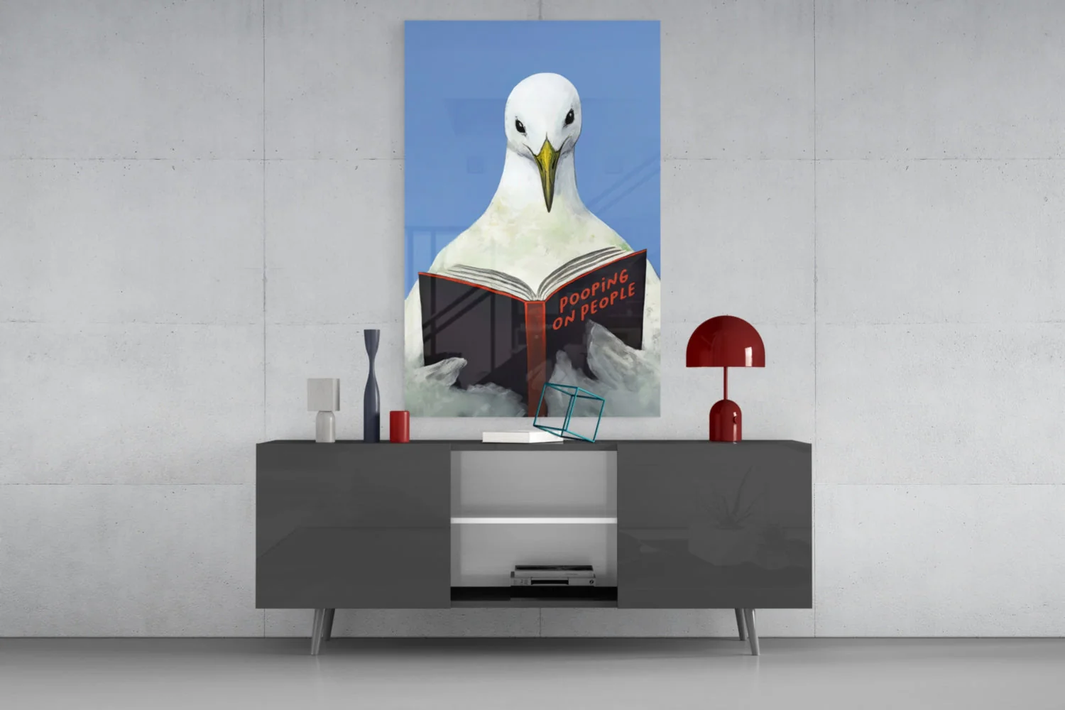 Wise Seagull Glass Wall Art || Designer Collection - Image 8