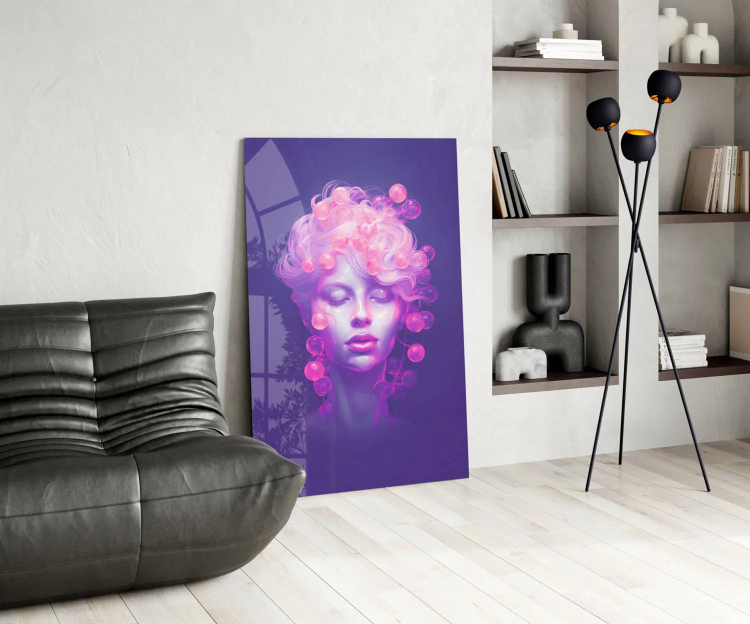 Pink Bubbles Glass Wall Art || Designer Collection - Image 5