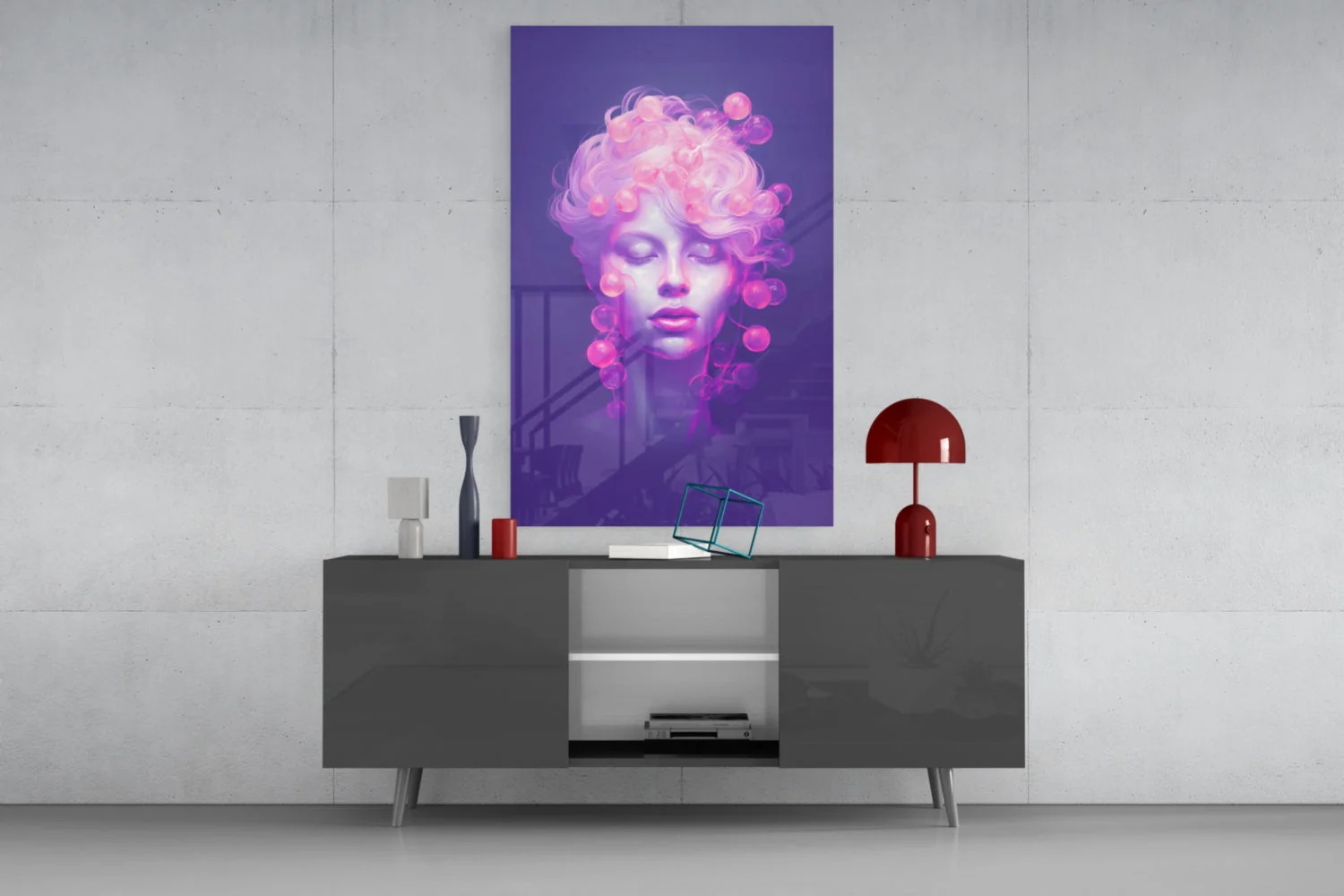 Pink Bubbles Glass Wall Art || Designer Collection - Image 8