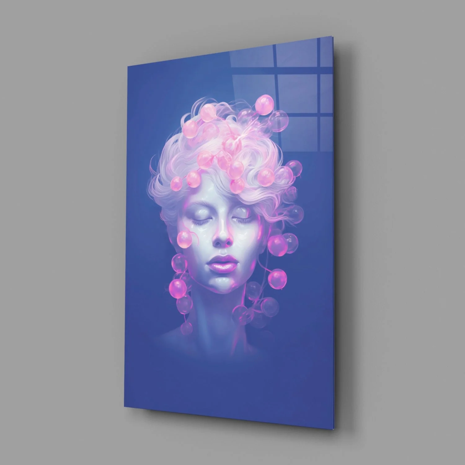 Pink Bubbles Glass Wall Art || Designer Collection - Image 2