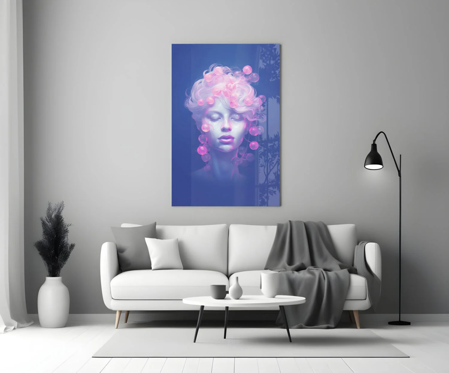 Pink Bubbles Glass Wall Art || Designer Collection - Image 3