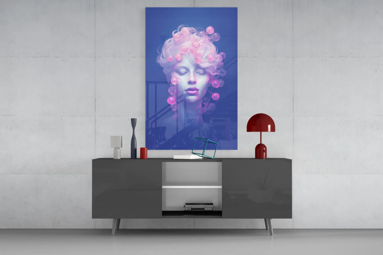 Pink Bubbles Glass Wall Art || Designer Collection - Image 8