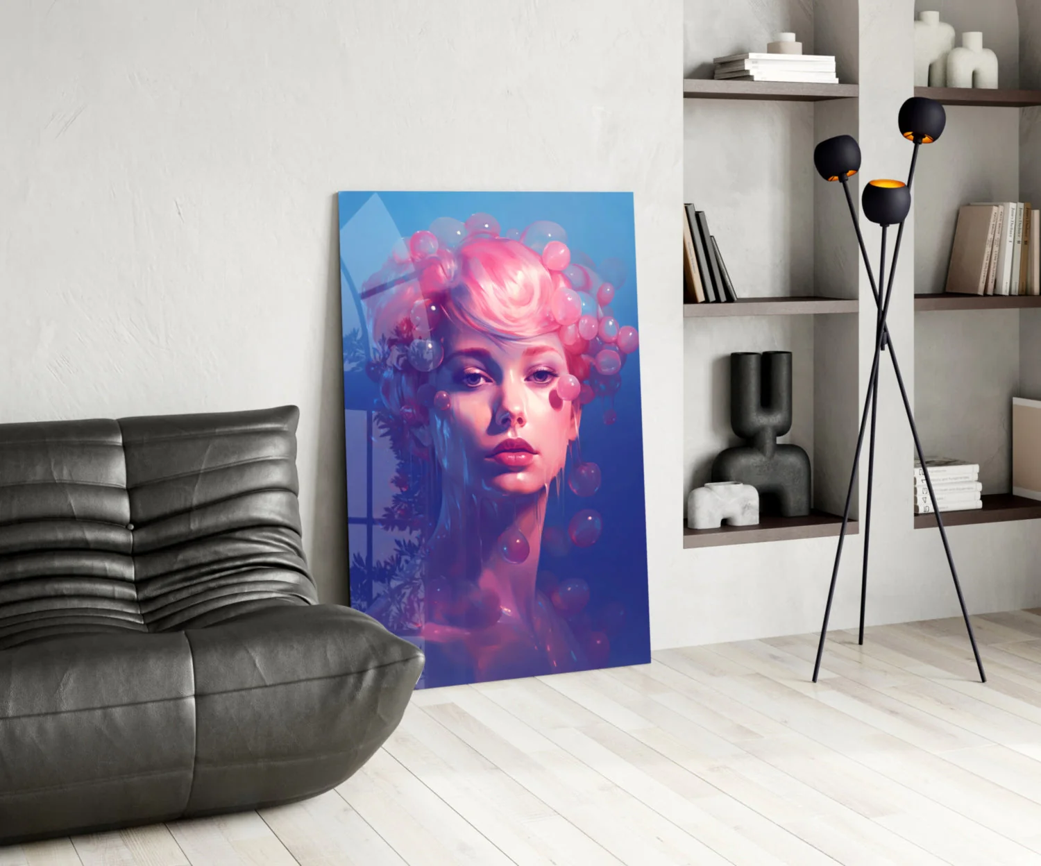 Pink Bubbles Glass Wall Art || Designer Collection - Image 5