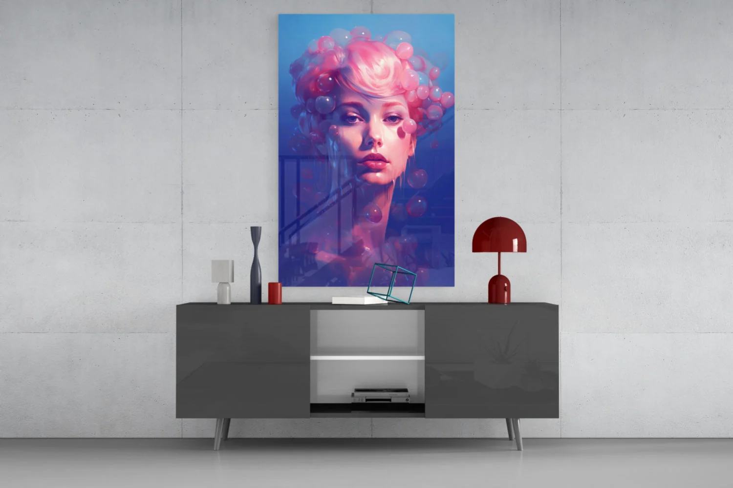 Pink Bubbles Glass Wall Art || Designer Collection - Image 8